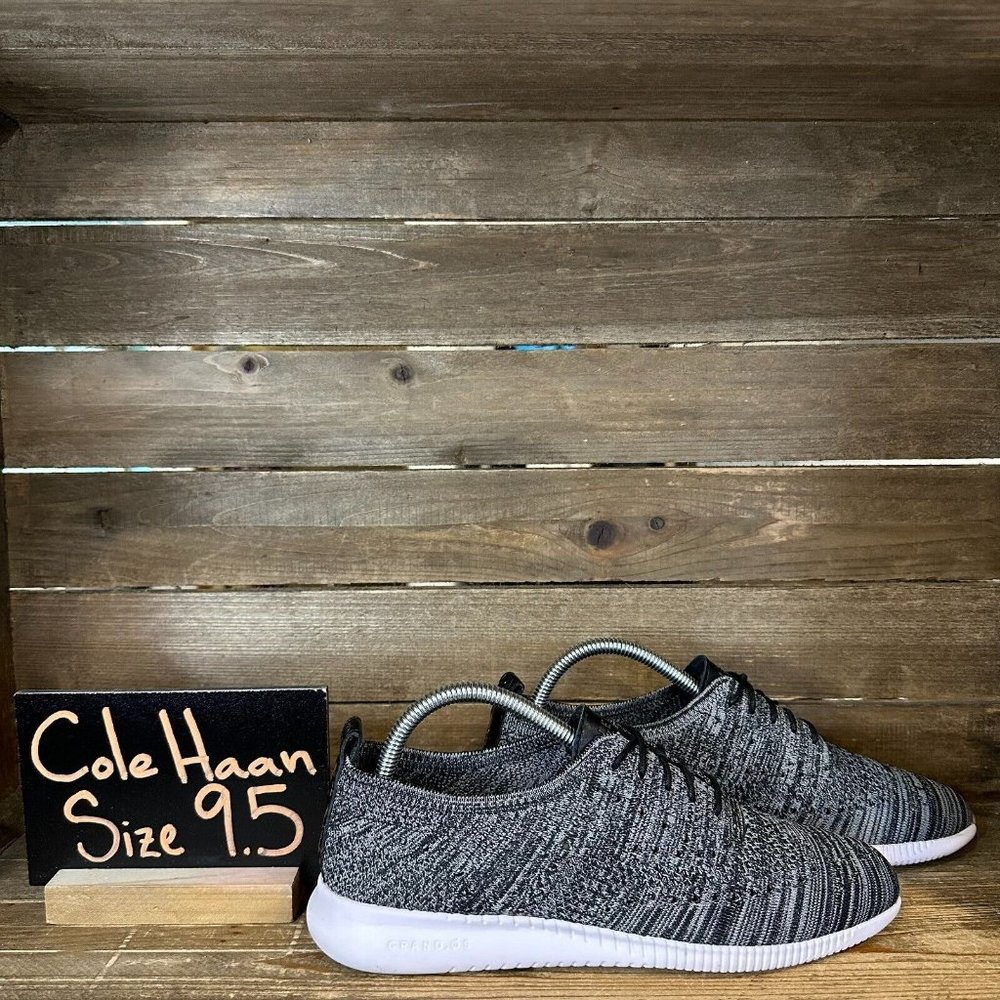 Womens Cole Haan 2.ZeroGrand Knit Oreo Wingtip Shoes Sneakers Size 9.5 B GUC